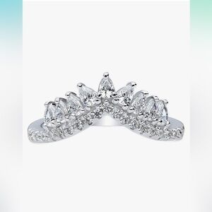 Wishbone wedding band (CZ + Sterling)